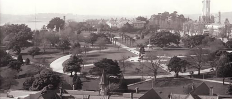 Old photo of The University of Auckland campus
