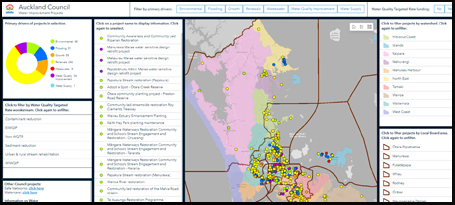 Screenshot of the Current Water Improvement Projects map.