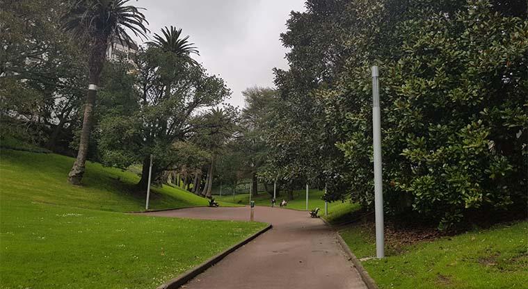 Myers Park - The path leads up towards Karangahape Road.
