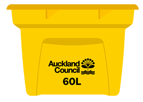 A yellow 60-litre recycling crate. 