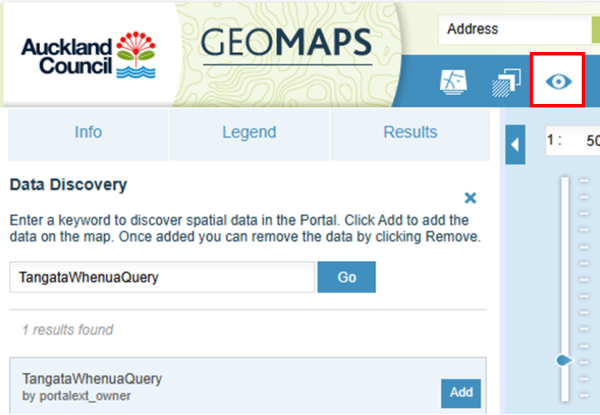 Screenshot showing how to add the TangataWhenuaQuery service