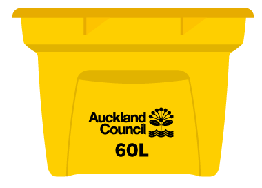 A yellow 60-litre recycling crate. 