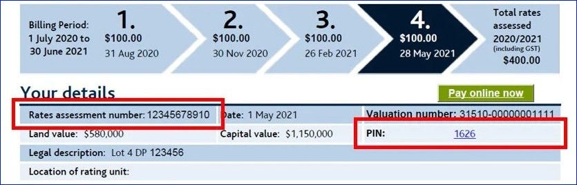 screenshot of myAuckland account