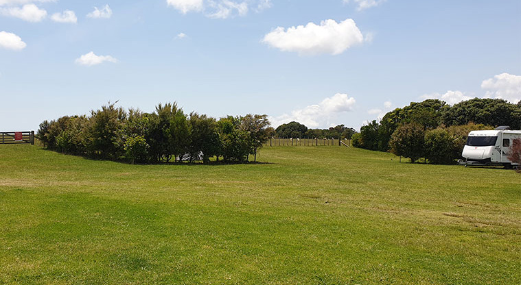 Ambury Campground - Caravan in the camping area.