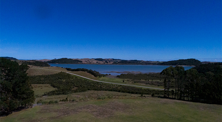 Ātiu Creek Campground - Aerial view of the campground area.