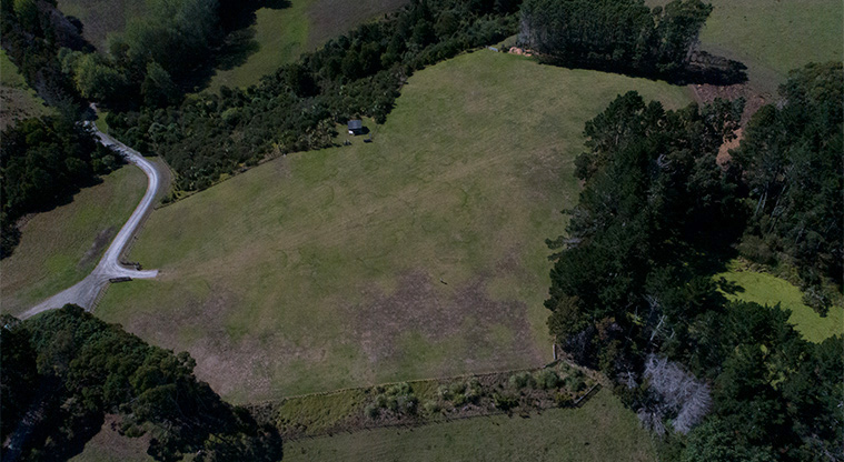 Ātiu Creek Campground - Aerial view of the campground area.