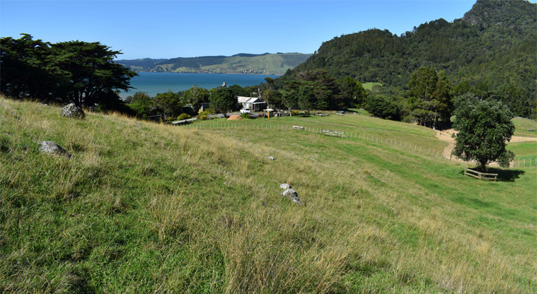 Barn Paddock CSC overnight parking area — View overlooking the bay.