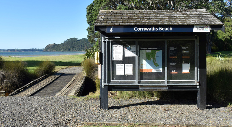 Cornwallis CSC parking area — Information board.