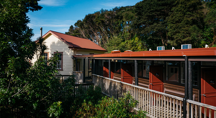 Huia Lodge - External view of the lodge.