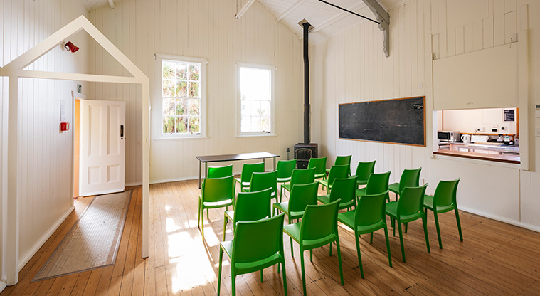 Huia Lodge - Seating in the main room.