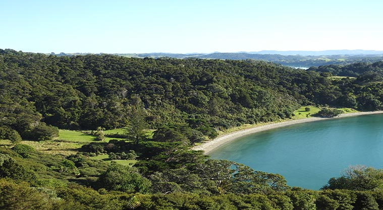 Mita Bay campground - View of the campground and Mita Bay.