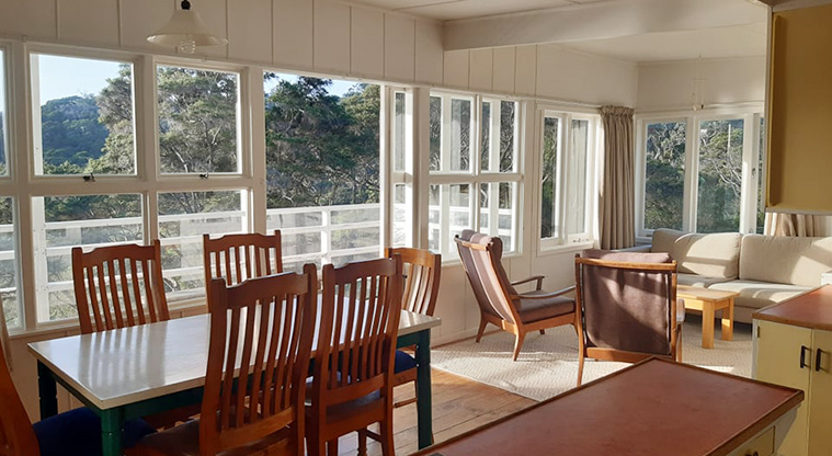 Vine House - Dining and lounge areas with the deck and view.