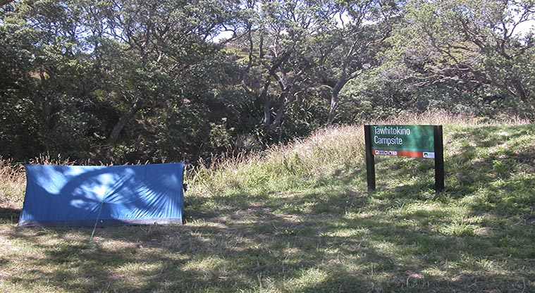 Tawhitokino campsite - Tent in the campsite.