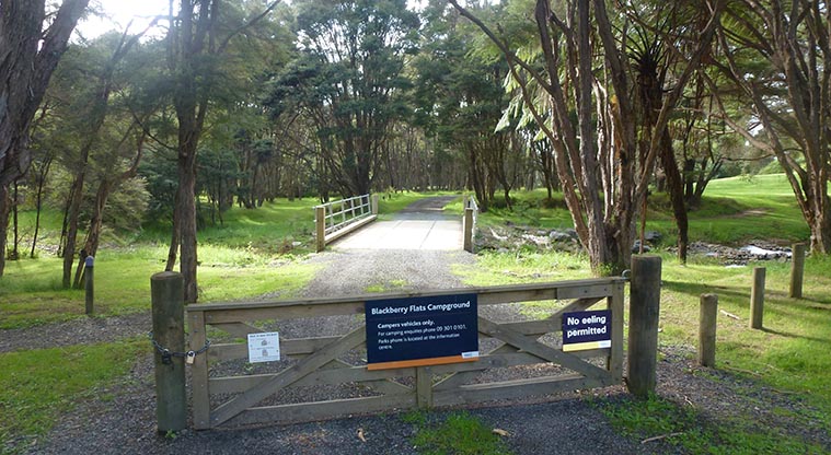 Blackberry Flats campground - Locked access gate.