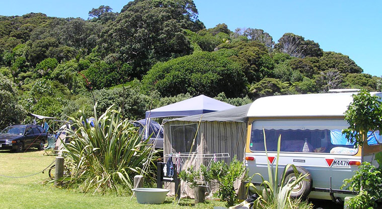 Poukaraka Flats Campground - Caravans at the campground.