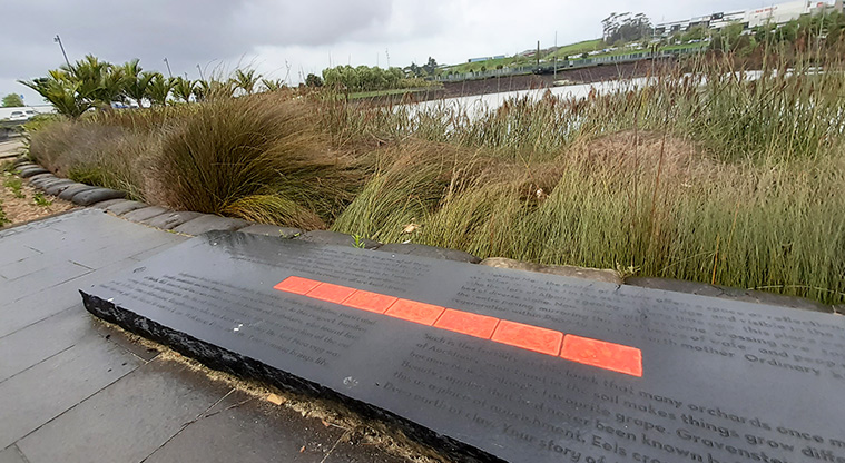 Albany Lakes Reserve - Art installation on a section of the path.