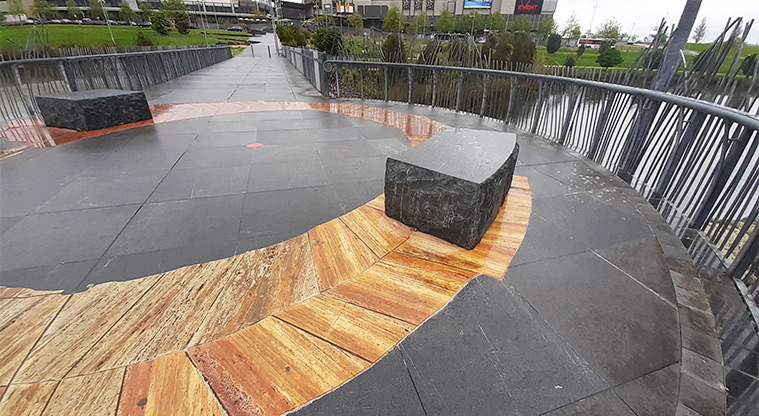 Albany Lakes Reserve - Boardwalk with Albany Westfield in the background.