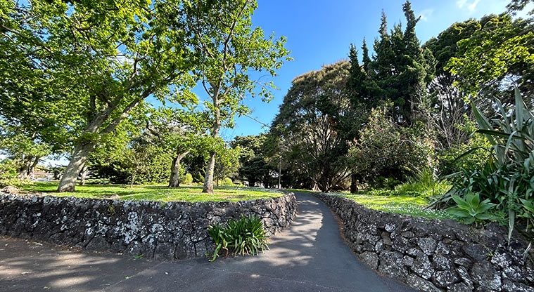Alice Wylie Reserve - Sloped path into the reserve from Burch Street. Photo credit: S Hulse.