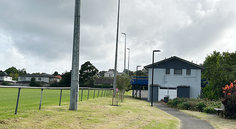 Anderson Park - A section of the path with the club rooms in the background. Photo credit: S Hulse.