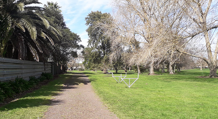 Aorere Park - Path alongside the sports fields.