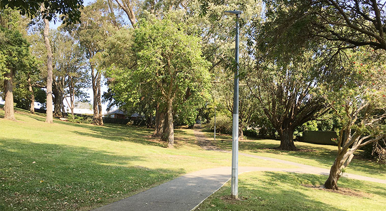 Arthur S Richards Memorial Park - One of the accessible paths that lead up to Scout Avenue. Photo credit: S Hulse.