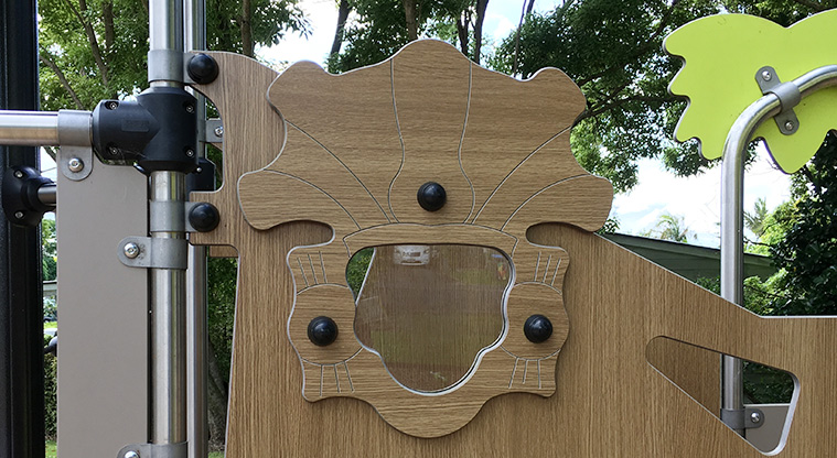 Bannerman Reserve - Peeking window at the top of the climbing frame. Photo credit: S Hulse.