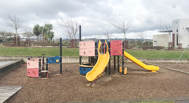 Barry Curtis Park - Colourful junior play module with slides, steps, ramps and more.