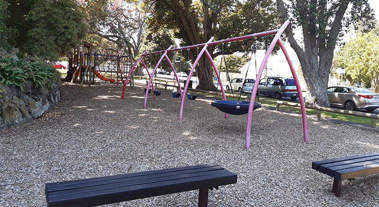 Bellevue Reserve - Playground with swings, climbing equipment, slides and seating.