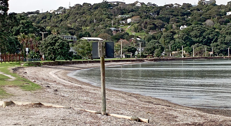 Blackpool Beach - Section of the beach with houses and trees in the background. Photo credit: K Sumner.