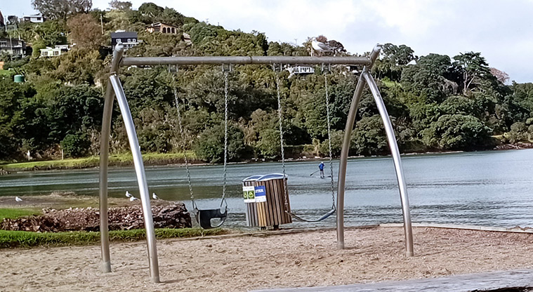 Blackpool Beach - Set of two swings. Photo credit: K Sumner.