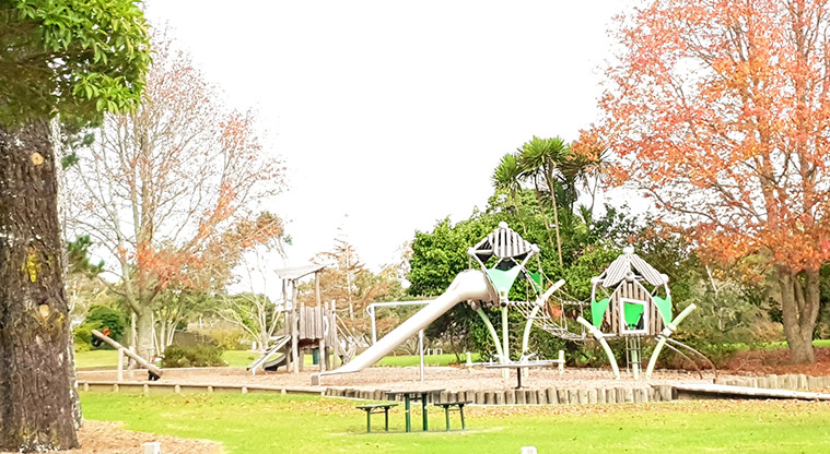 Blockhouse Bay Recreation Reserve - Playground with picnic table.
