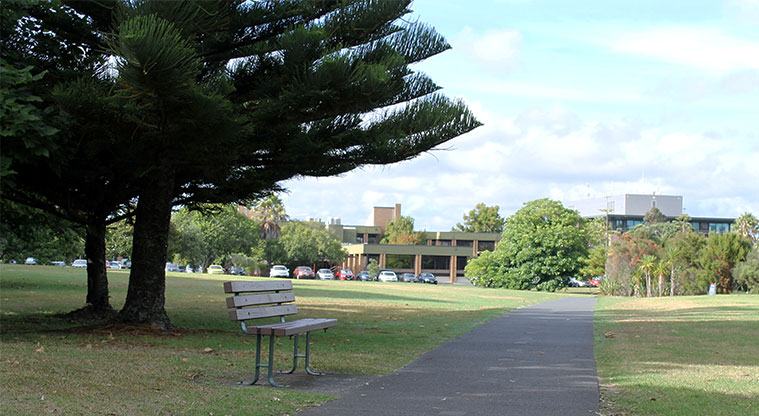 Centreway Reserve - Park bench on the edge of the walkway. Photo credit: M Loubser.