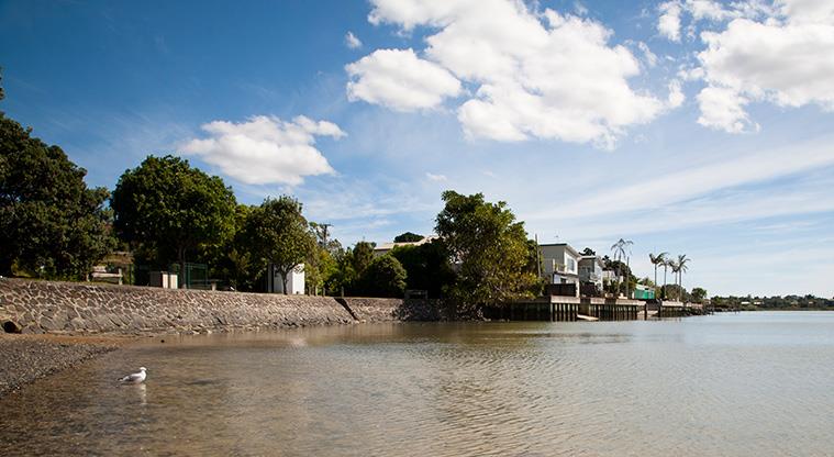 Christmas Beach - View of the water with the tide in.