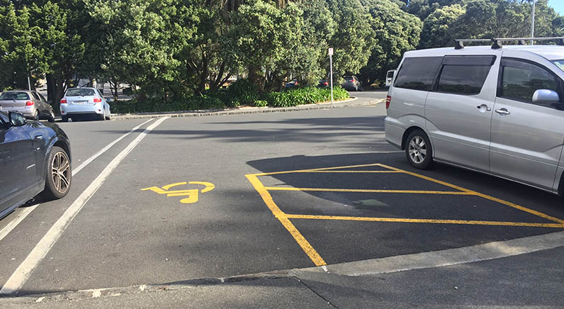 Coyle Park – accessible car park in front of the toilets.