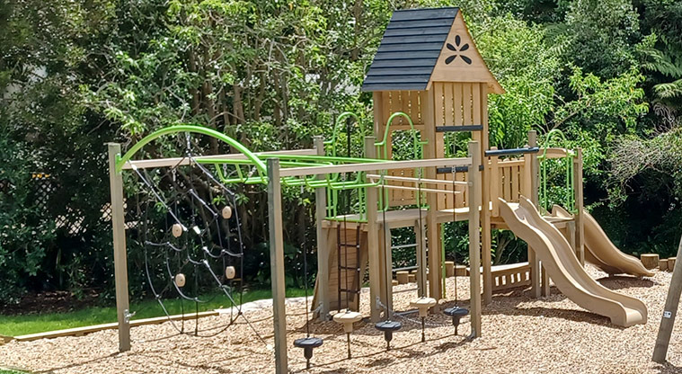 Cranston Street Reserve - Play module with a variety of climbing equipment, platforms and slides.