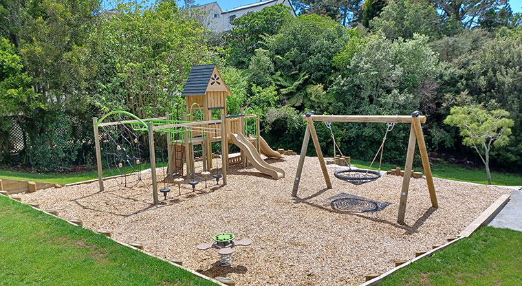 Cranston Street Reserve - Looking down at the playground from Cranston Street.