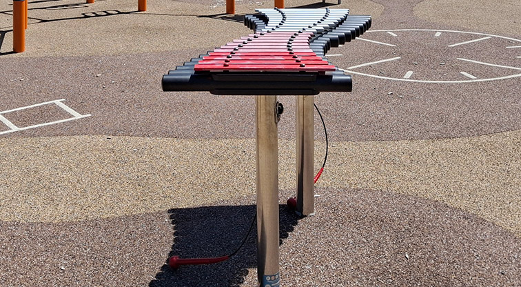 Tahurangi / Crum Park - Interactive xylophone. Photo credit: T Hodder.