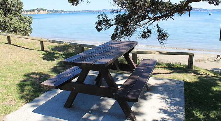 De Luen Avenue Beachfront Reserve - Picnic table overlooking Tindalls Beach. Photo credit: M Loubser.