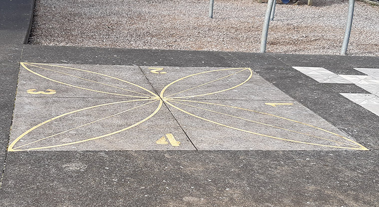 Delphine Close - Tiles for jumping and hopping games. Photo credit: S Hulse.