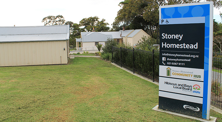 Galbraith Greens - Sign for the nearby Stoney Homestead. Photo credit: M Loubser.