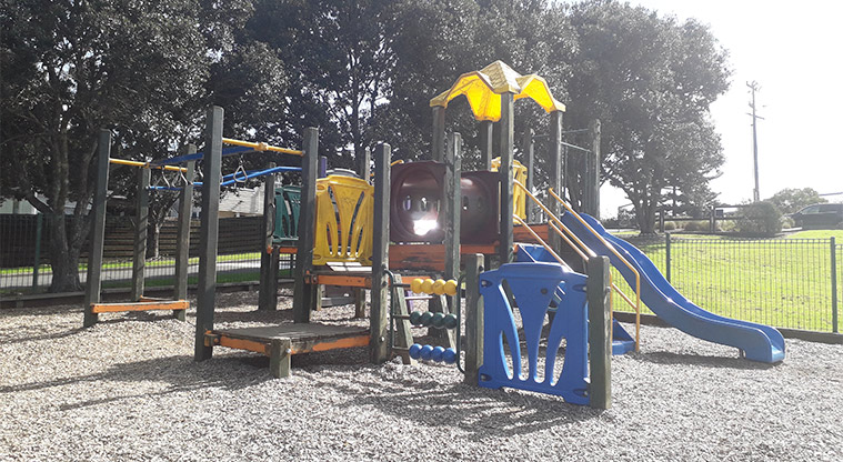 Kohuora Park - Playground with climbing equipment and slide.