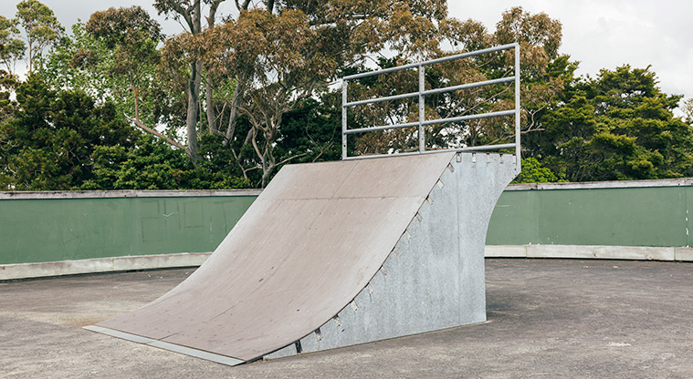 Goodall Reserve - The quarter pipe - part of the skate park. Photo credit: J Farnworth.