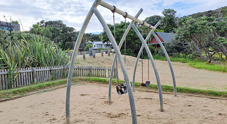 Gooseberry Flat - Side view of the swing set.