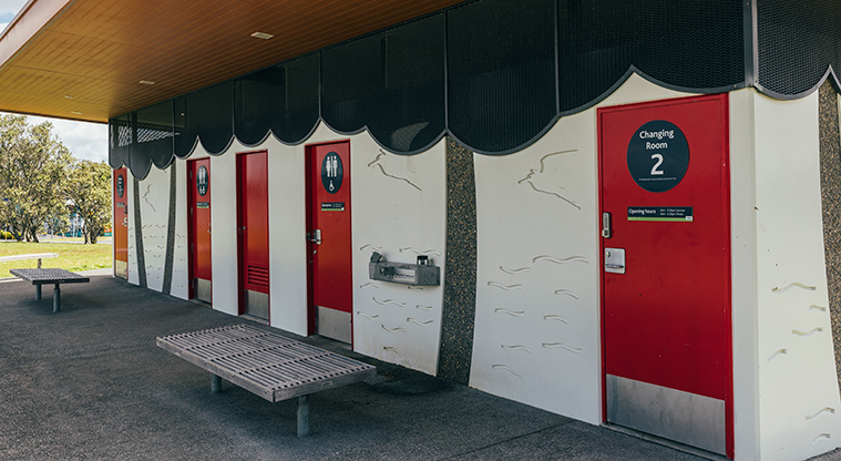 Greville Reserve - Toilets and changing rooms. Photo credit: J Farnworth.