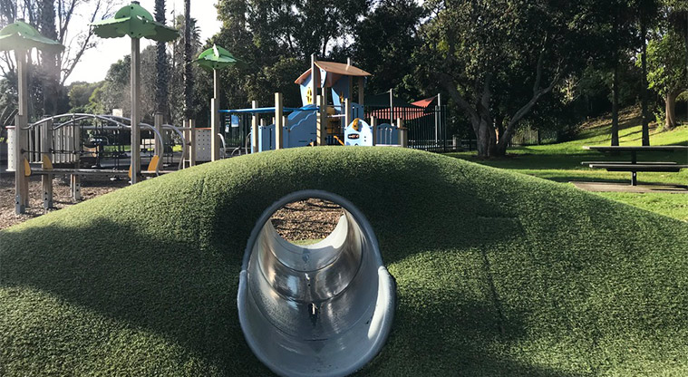 Grey Lynn Park - Pipe for crawling through and climbing over.