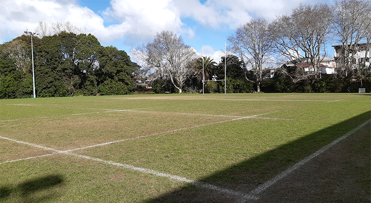 Gribblehirst Park - Sports field with rugby league goal posts.