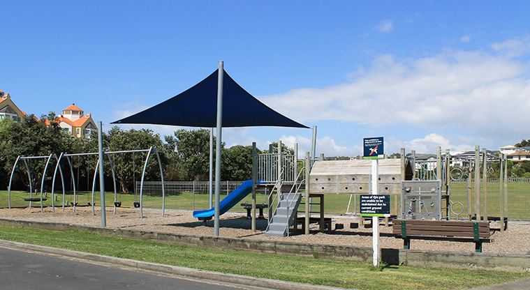 Gulf Harbour Recreation Reserve - Children's playground from the road. Photo credit: M Loubser