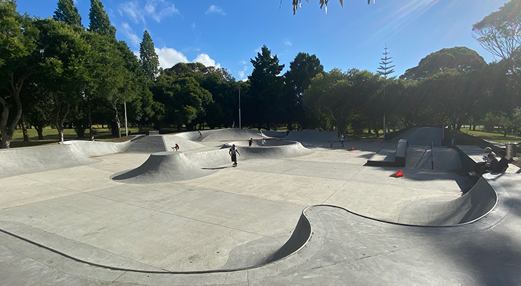 Manu-kau Noa Iho / Hayman Park - Skate park with a variety of mounds, ramps, ledges and rails.
