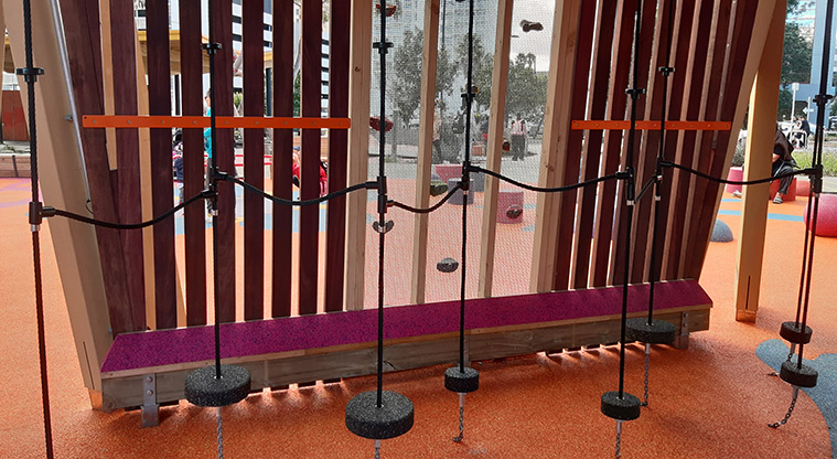 Manu-kau Noa Iho / Hayman Park - Climbing ropes inside the tower.