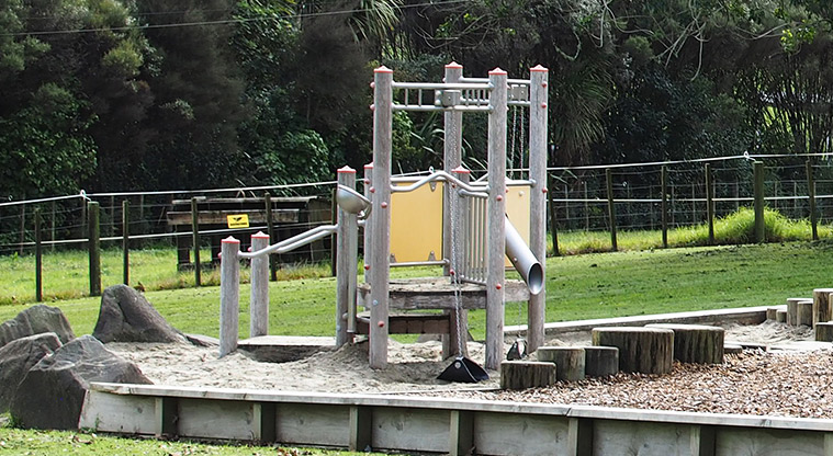 Henderson Valley Park - Climbing equipment and a swing for younger children. Photo credit: Tracey Hodder.